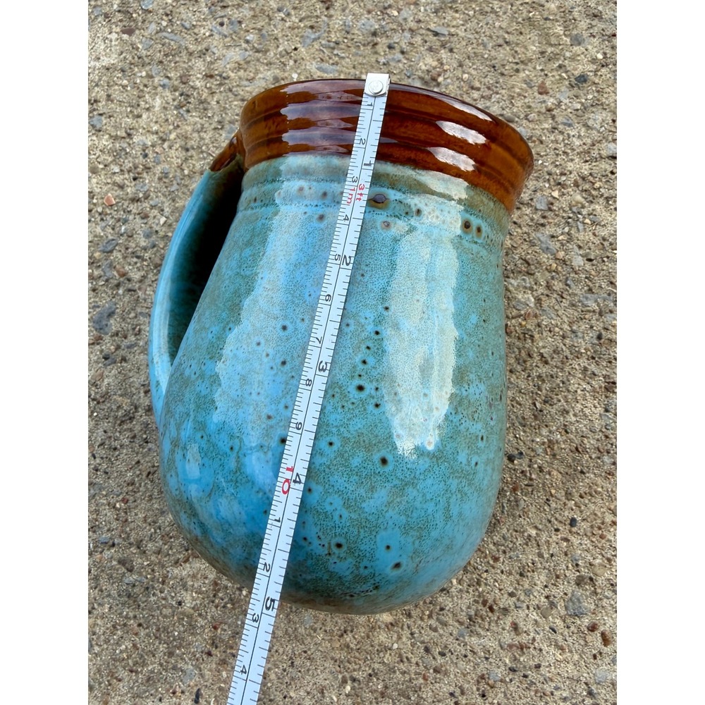 Cape Shore Arizona Souvenir Mug Turquoise Blue Brown Glaze 3D Saguaro Cactus Mug - Picture 7 of 8